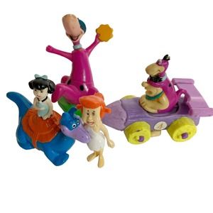 Flintstones McDonalds Happy Meal Toys BK Lot of 4 90's Collectible Figurines